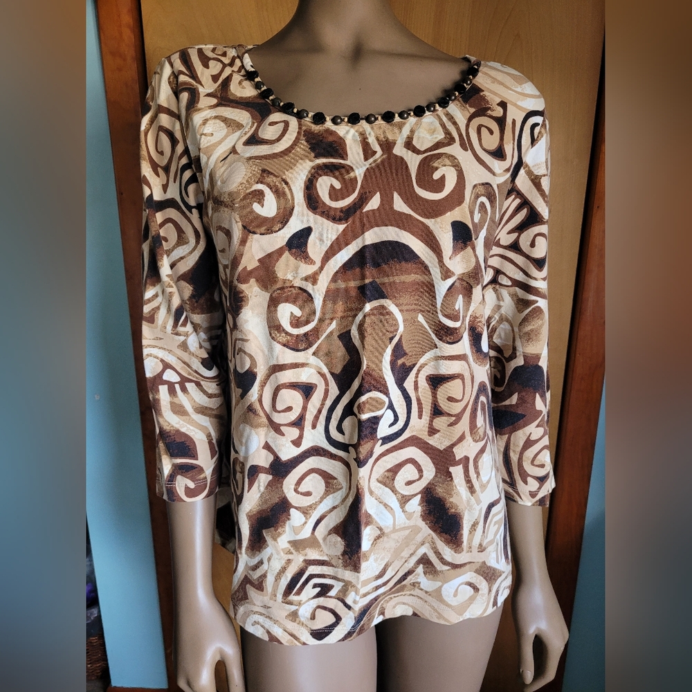 Ruby Rd Three Quarter Length Sleeve Top